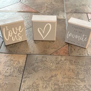Gray Decorative Wooden Blocks Set